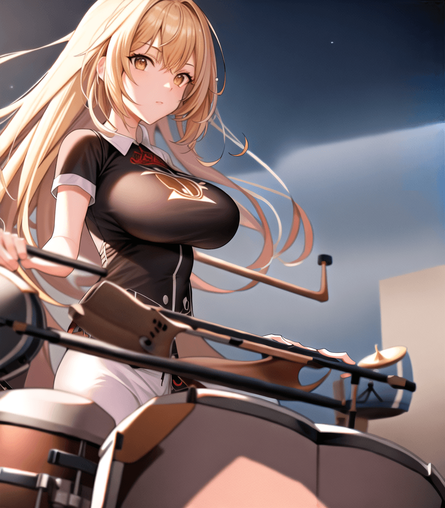 AI generated: (perfect anime illustration), 1girl, long natural hair, (huge breasts:1.2), tight clothes, (very clo...