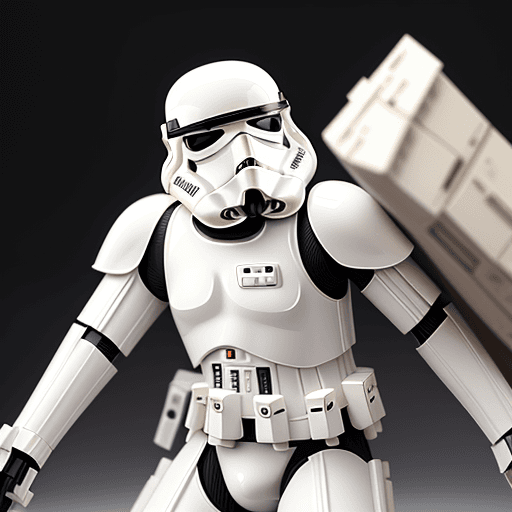 AI generated:  A stormtrooper in a battle