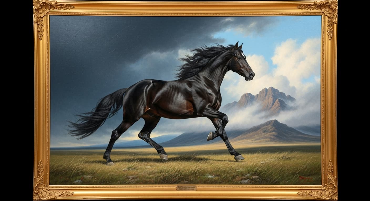 AI generated: étalon noir canvas