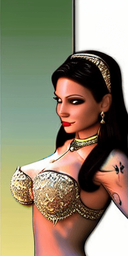 AI generated: Peta Jensen as Princess Jasmine hyper realistic photorealistic 