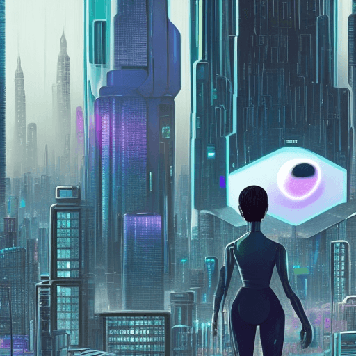 AI generated: Here's the illustration capturing the essence of a futuristic city where androids ponder their exist...