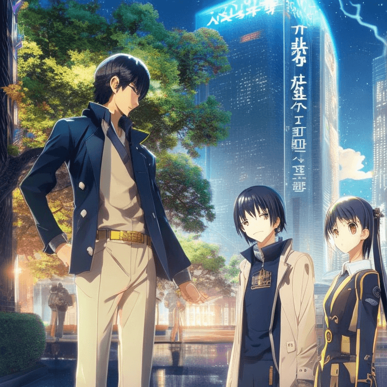AI generated: {best quality}, two cool teens with their mature mentor of anime characters standing next to each ot...