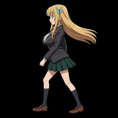 AI generated video: ## Visual Overview

The video features a loop-ready, full-body 2D animation of a young anime-style f...