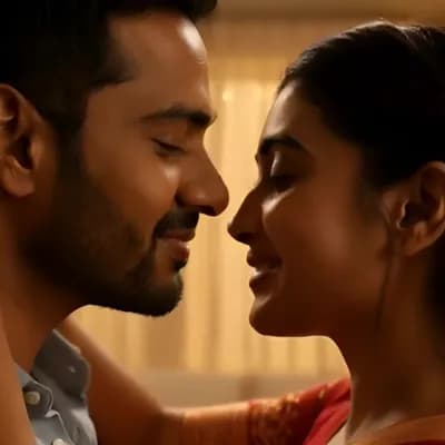 AI generated video: indian couple kissing