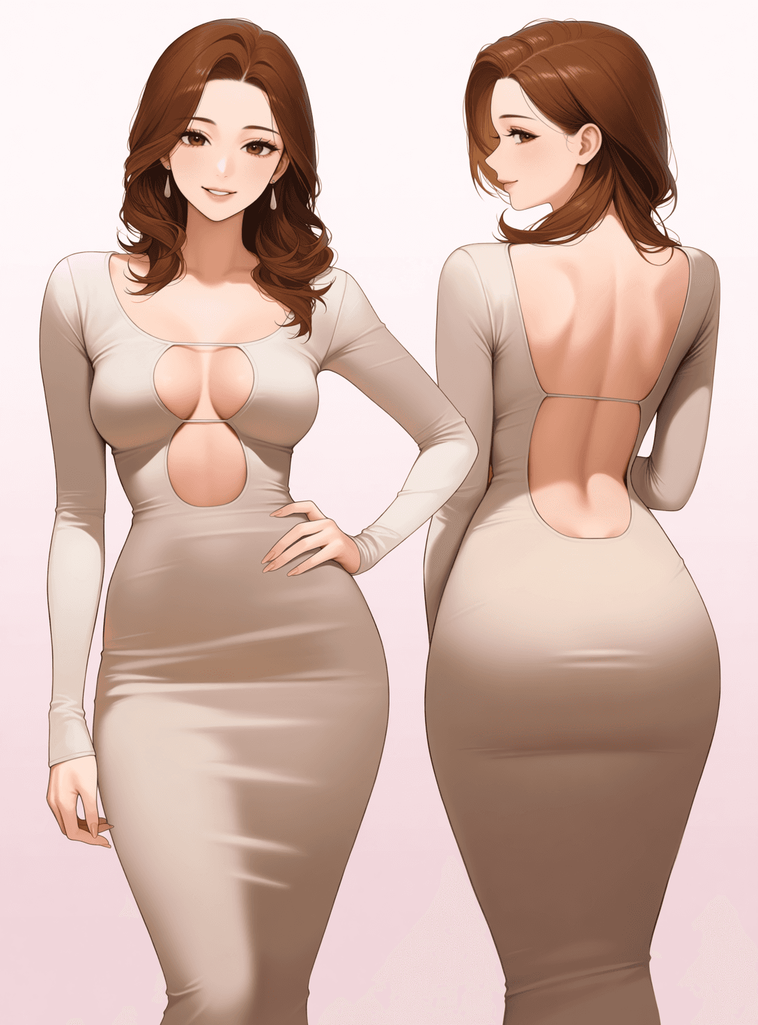 【COSTUME】Plunging Long Dress - Image 1