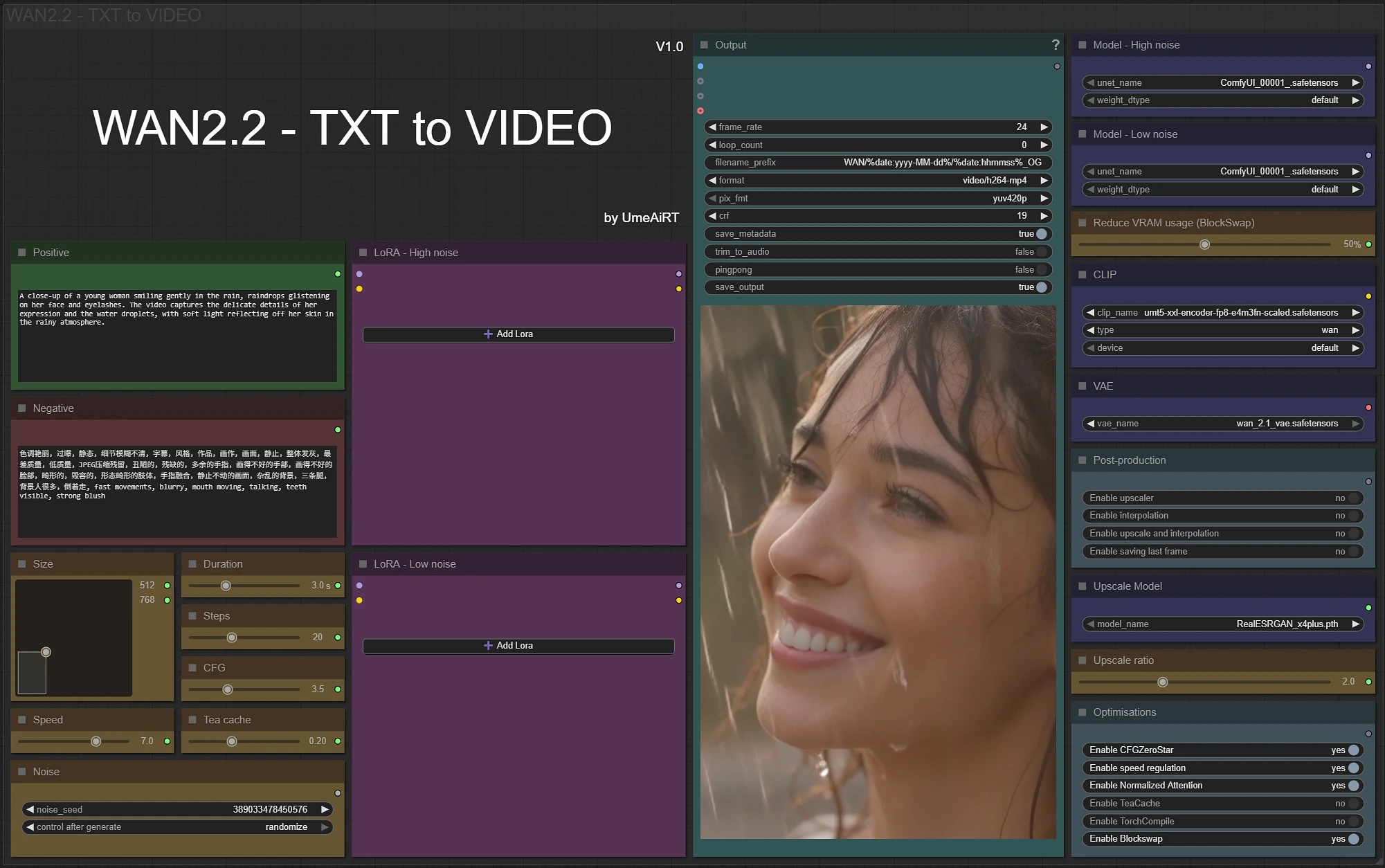 Featured image #6 for TXT to VIDEO simple workflow WAN2.2 | GGUF | LoRA | UPSCALE | Fast LoRA