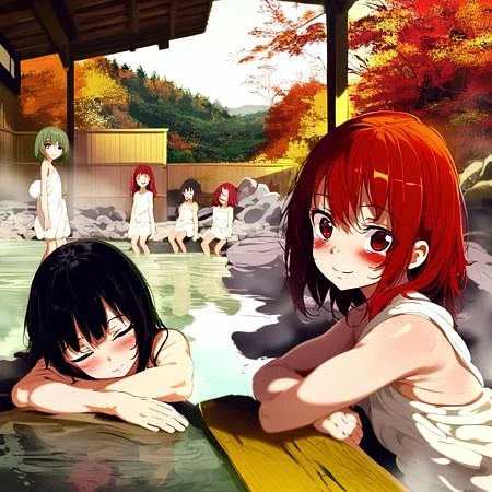 Featured image #3 for Onsen Type2 (Anime, Multiple Girls) ｜IL・ANIMAGINE