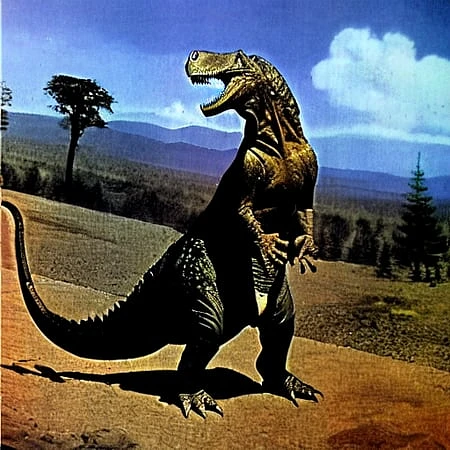 Featured image #1 for Old Dinosaur Oil Painting