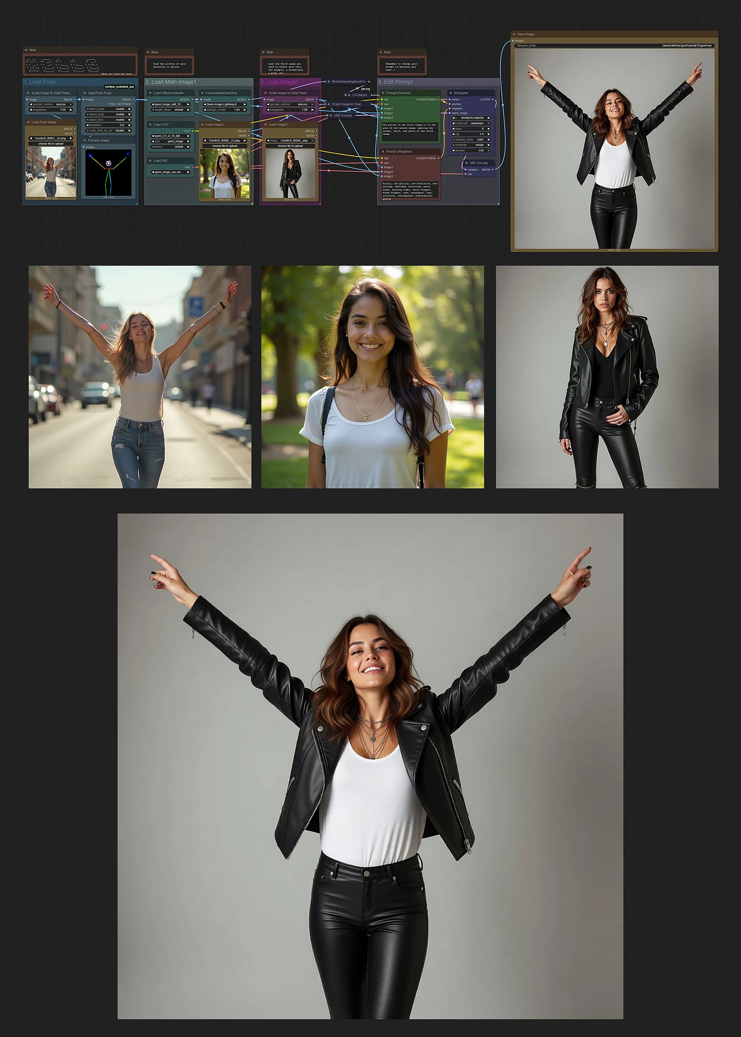 Featured image #1 for Qwen Edit Plus (2509) OpenPose 8 Steps