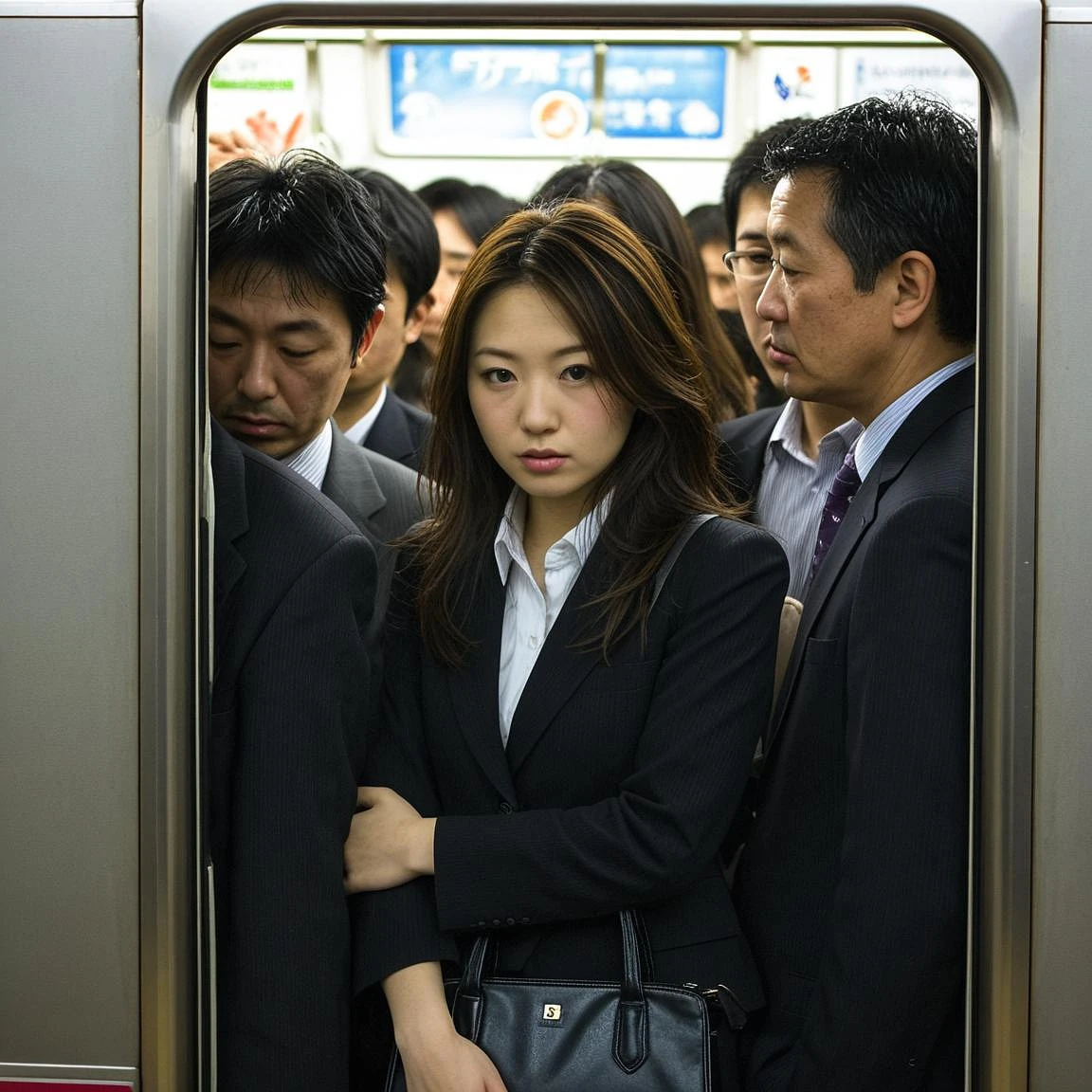 Featured image #3 for Rush Hour - Crowded Train Entrance