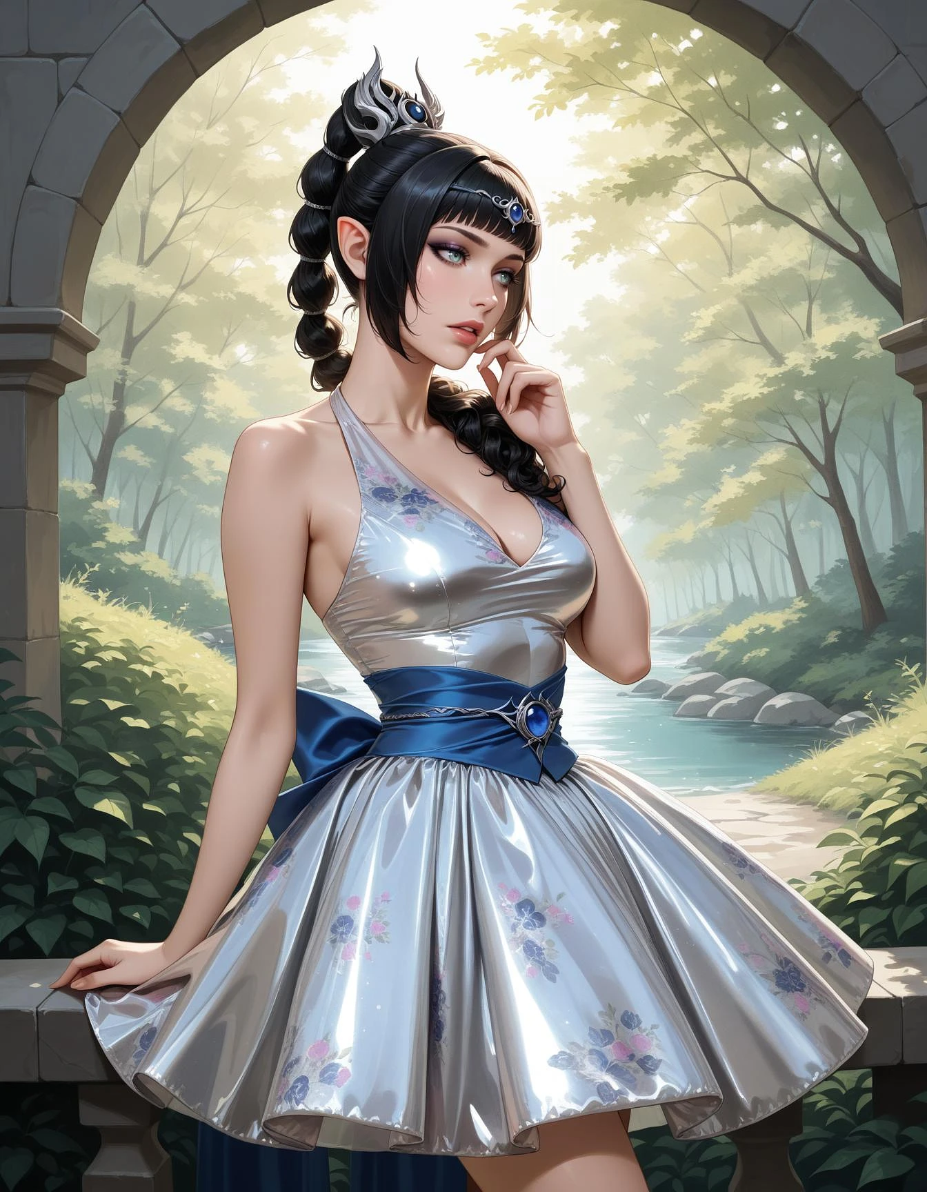 Featured image #2 for Floral Satin Bubble Skirt and Huge Backbow | Blow Me | ILXL