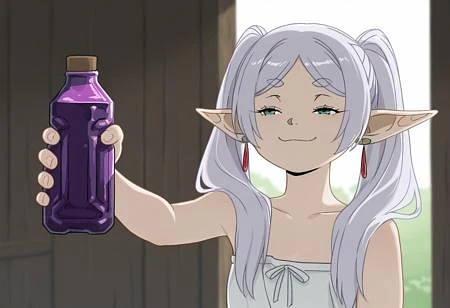 Featured image #1 for Frieren giving object with smug face (you can just give this kind of thing to men and they will be thrilled (meme))
