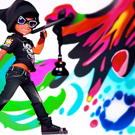 Featured image #1 for SoCalGuitarist's Inksplat - Create silly, wacky, colorful inkling characters easily! (For model 2.1)