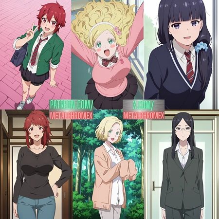 Featured image #1 for Tomo-chan is a Girl! characters by MetalchromeX (Ilustrious) - Tomo Aizawa, Carol Olston, Misuzu Gundou, Akemi Aizawa, Ferris Olston, Misaki Gundou
