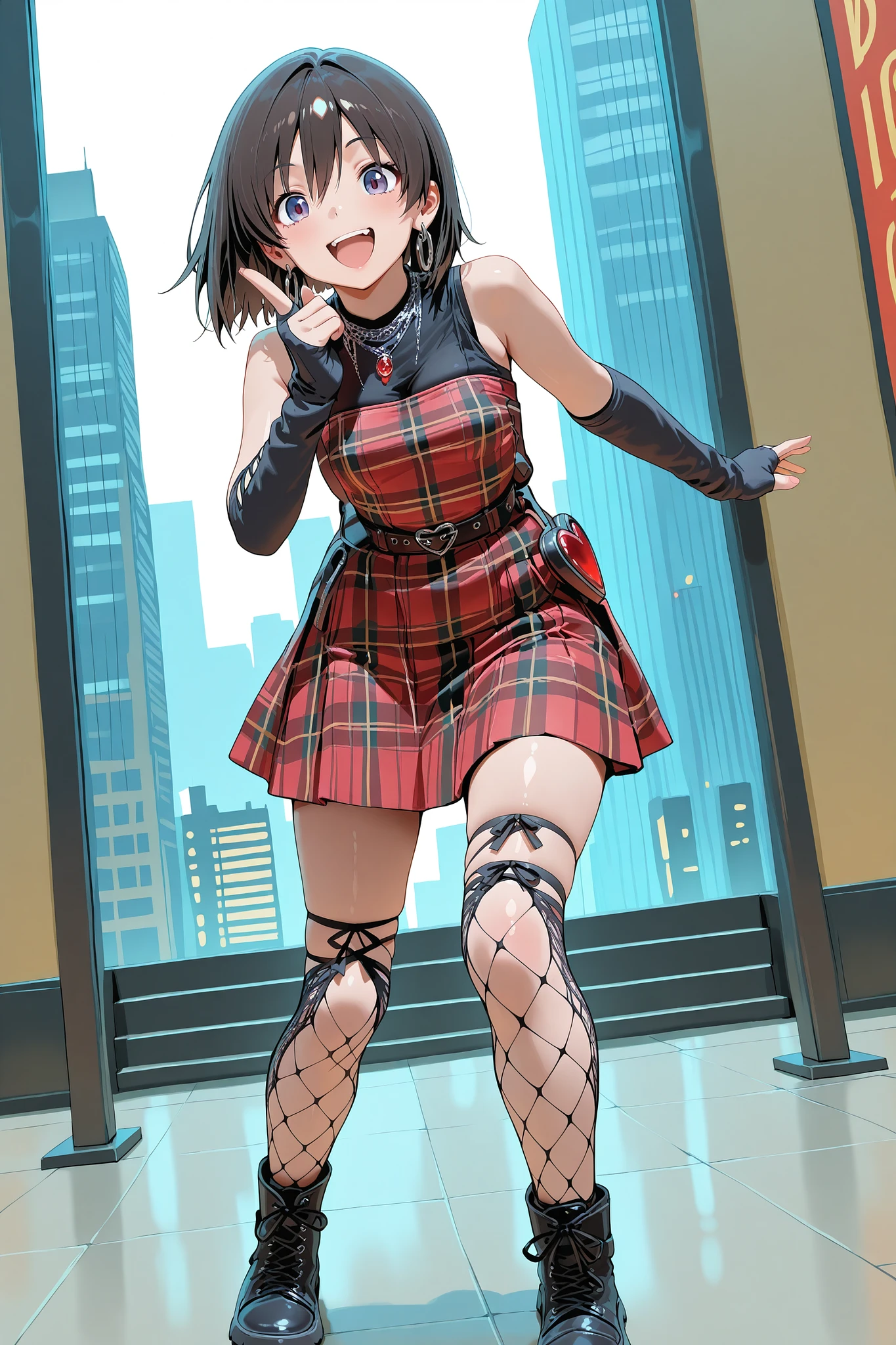 Featured image #3 for Gothic Punk Red Tartan Dress