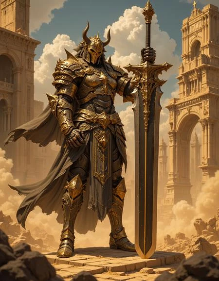 Featured image #1 for Knight and Warrior (A FredFraiStyle LoRA) - FLUX
