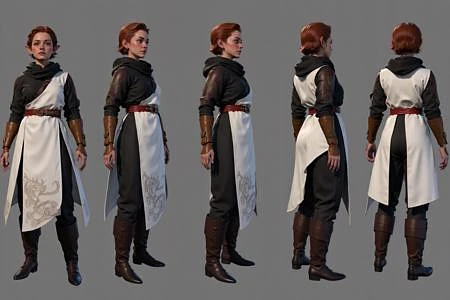 Featured image #3 for Baldur's Gate 3 Turn, Multi-View, Turnaround, Model Sheet, Character Design