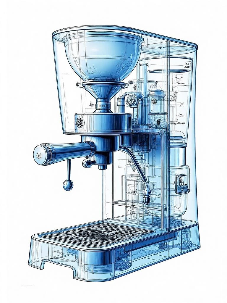 Featured image #5 for C_Coffee Machine Blueprint Design_Coffee Machine Appearance Generation