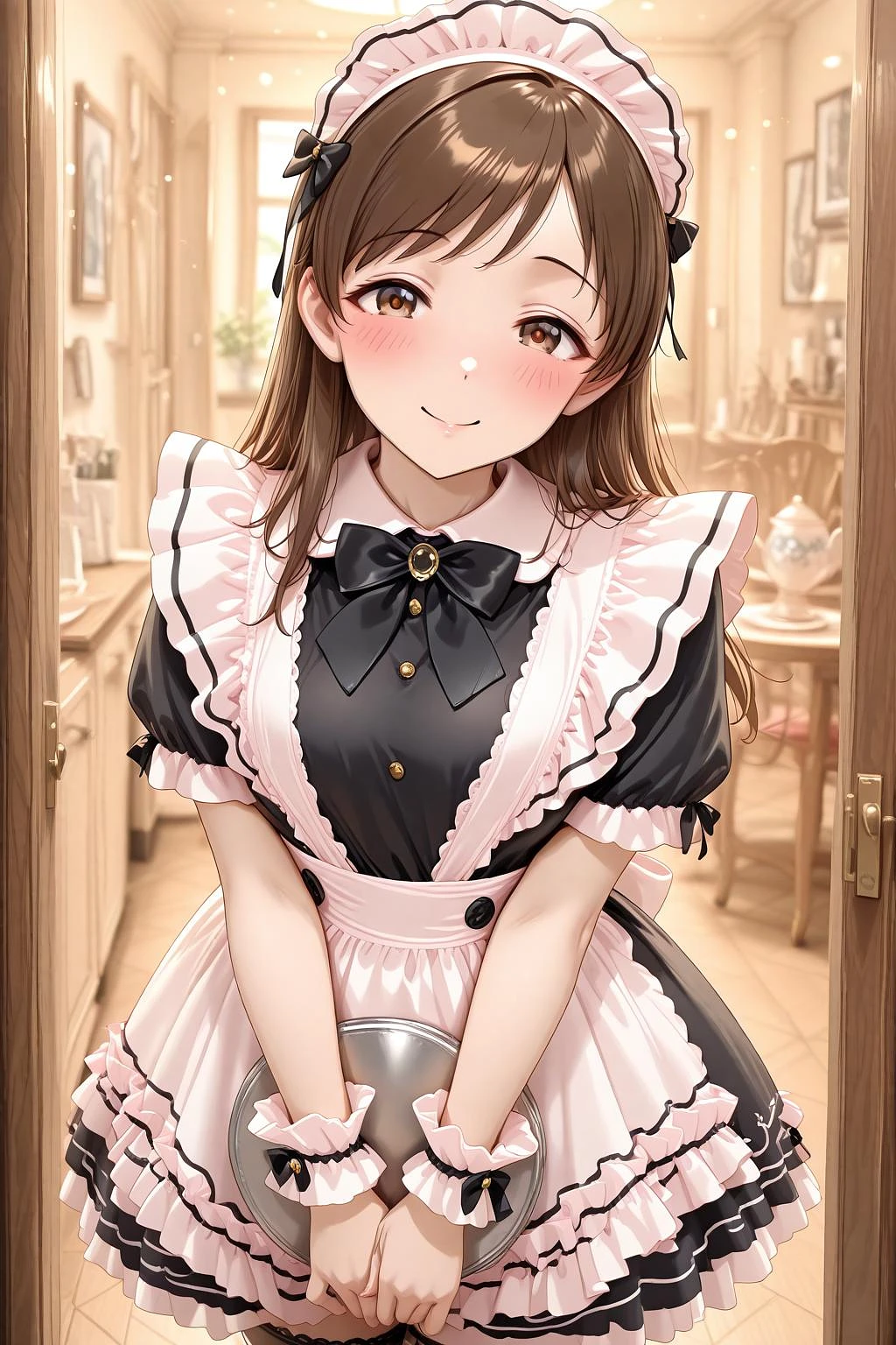 Featured image #4 for Cute Bow Ruffles Apron French Maid Dress - Illu