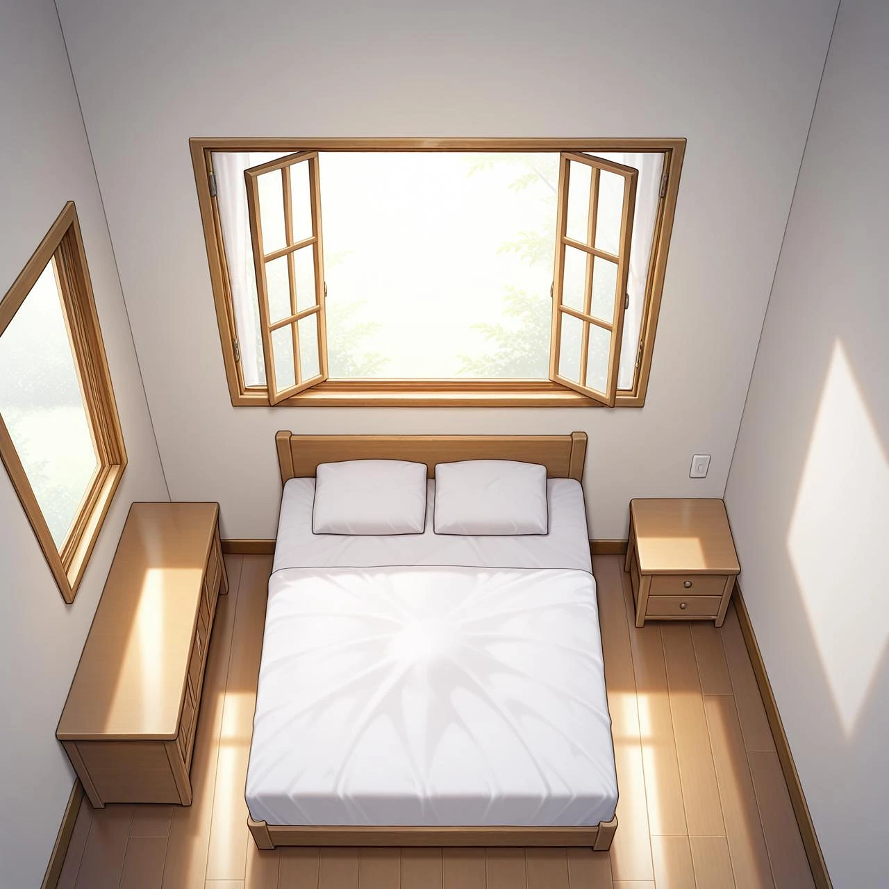 Featured image #4 for Civitai 見下ろし視点 シンプル寝室 / Overhead view, simple bedroom