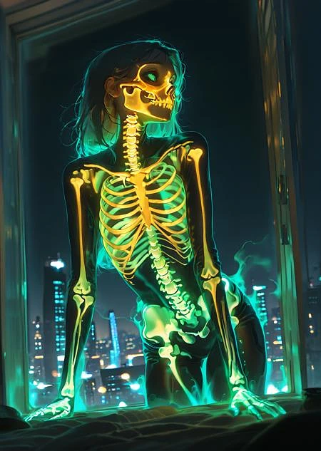Featured image #3 for transluminescent glowing skeleton LoRA [FLUX+XL+Pony+Illustrious]