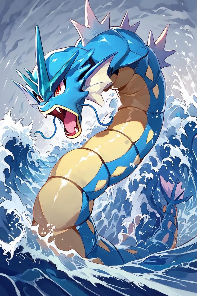 Featured image #4 for Gyarados: Water's Wrath | ギャラドス (Pokemon) (Pokedex #0130) [Illustrious & Pony]