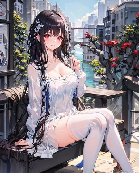 Featured image #1 for Yet-San (Azur Lane) White Dress 逸仙 膏发凝脂 襦裙