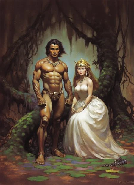 Featured image #4 for [FLUX] - Frank Frazetta Style Oil Painting