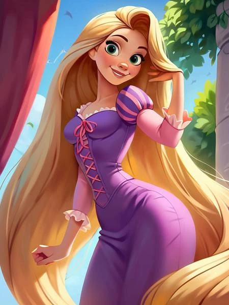 Featured image #5 for Rapunzel (Tangled) Disney Princess - | Illustrious XL | XL PONY | SD 1.5 | - by YeiyeiArt