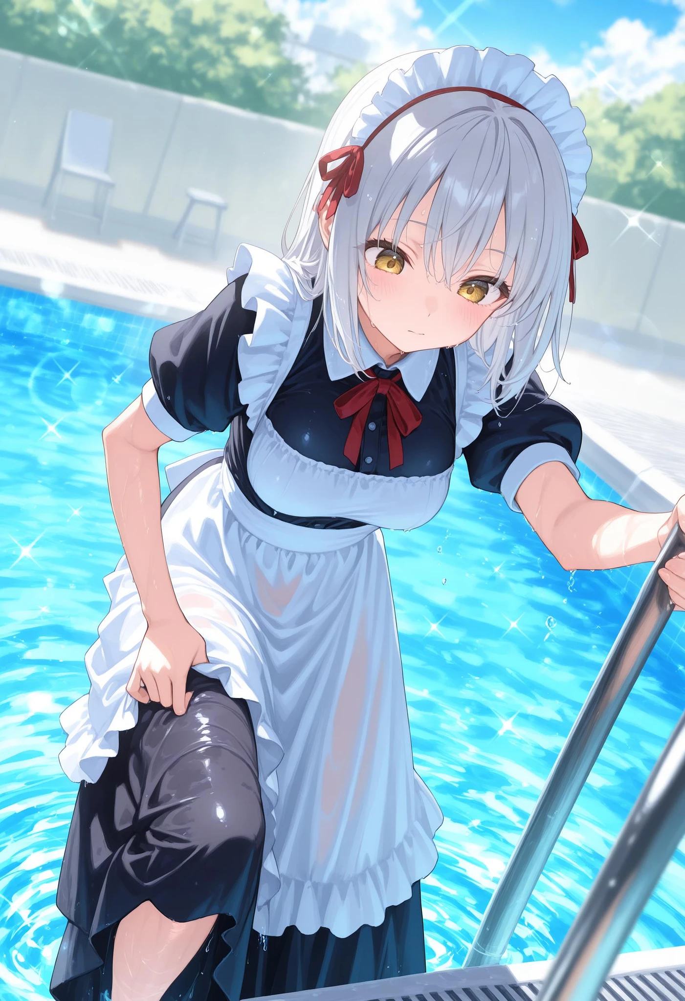 Featured image #2 for [Illust&XL&Pony] pool ladder / プールはしご