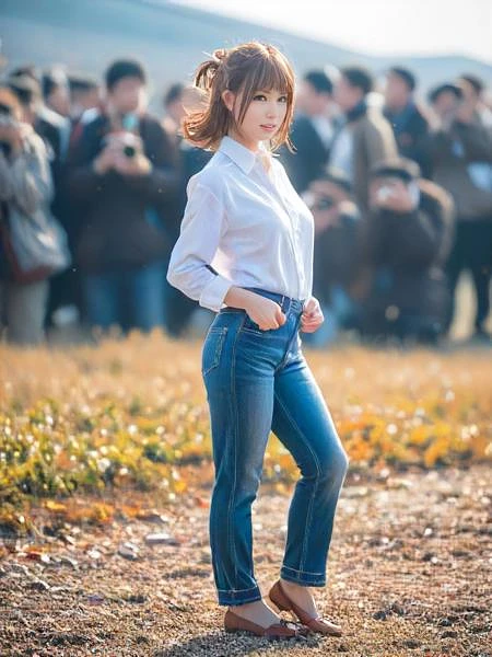 Featured image #4 for Photographer Crowd - Bystanders Take Photos of Girl