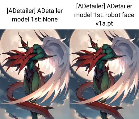 Featured image #1 for ADetailer - Dragon, robot and android face