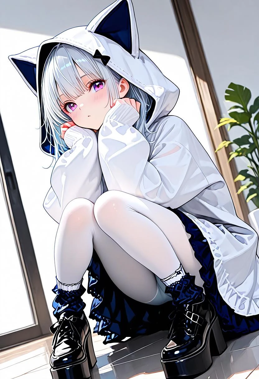 Featured image #2 for Cat hood One-piece set/ねこみみフードワンピ