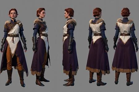 Featured image #5 for Baldur's Gate 3 Turn, Multi-View, Turnaround, Model Sheet, Character Design