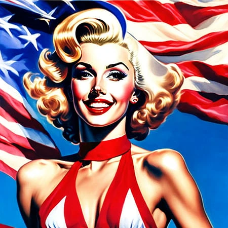 Featured image #2 for Pinup768 - Create vintage patriotic pinups easily! A Model 2.x Embedding by SoCalGuitarist
