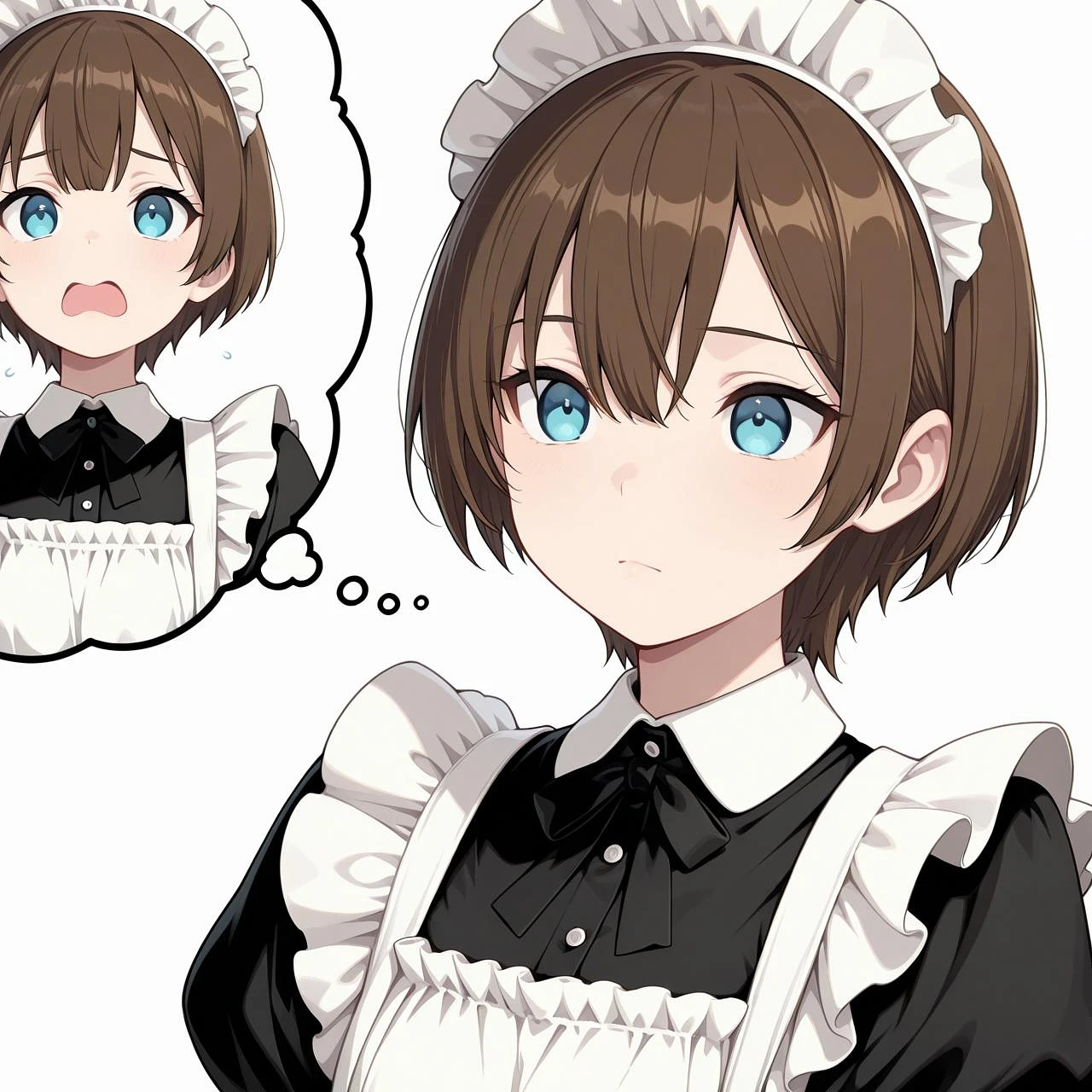 Featured image #1 for Civitai 内心吹き出し あわあわ困り顔 inner thought bubble flustered, panicked expression