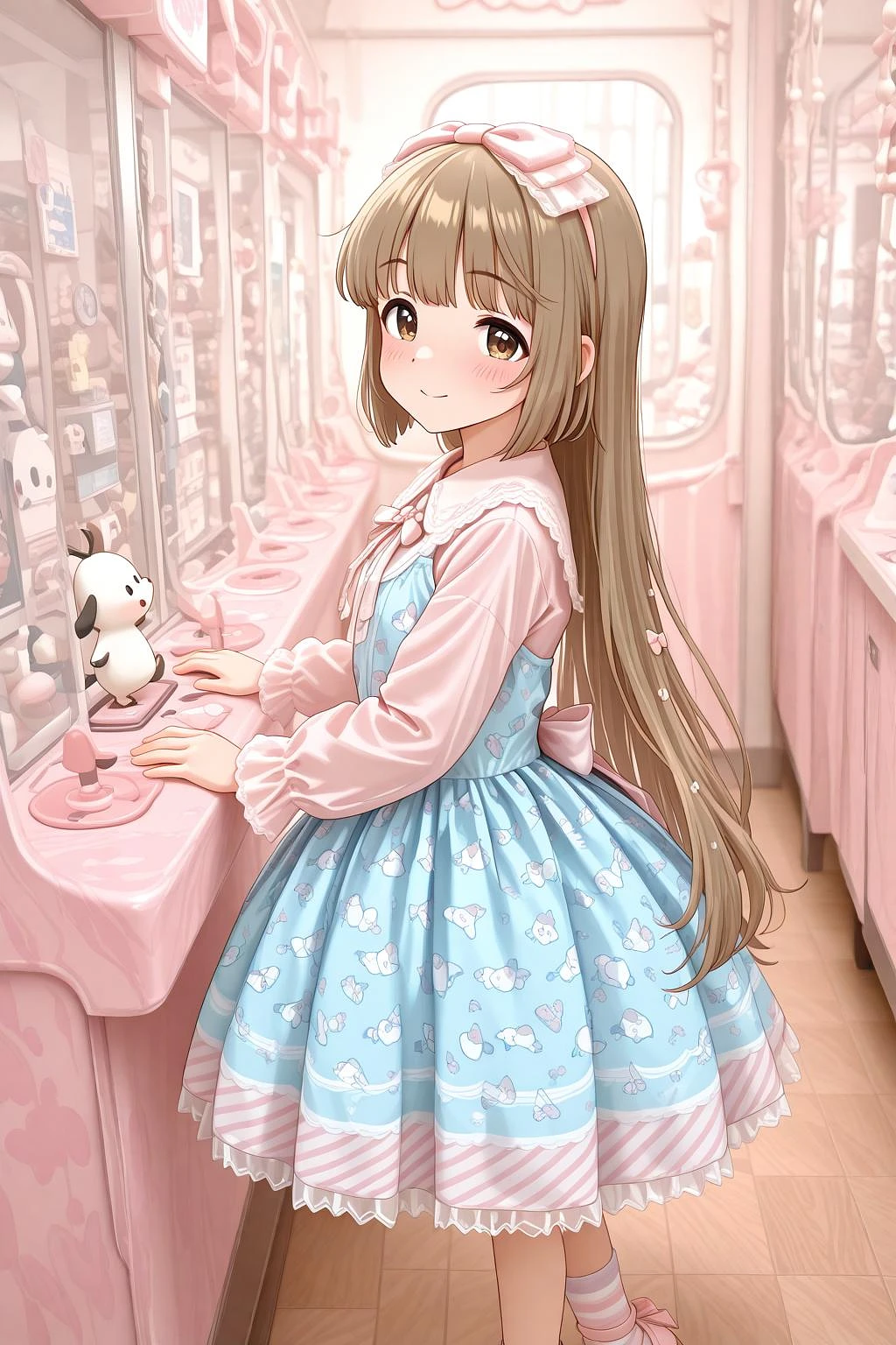 Featured image #4 for Pochacco Stars Print Blue and Pink Sweet Dress - Illu