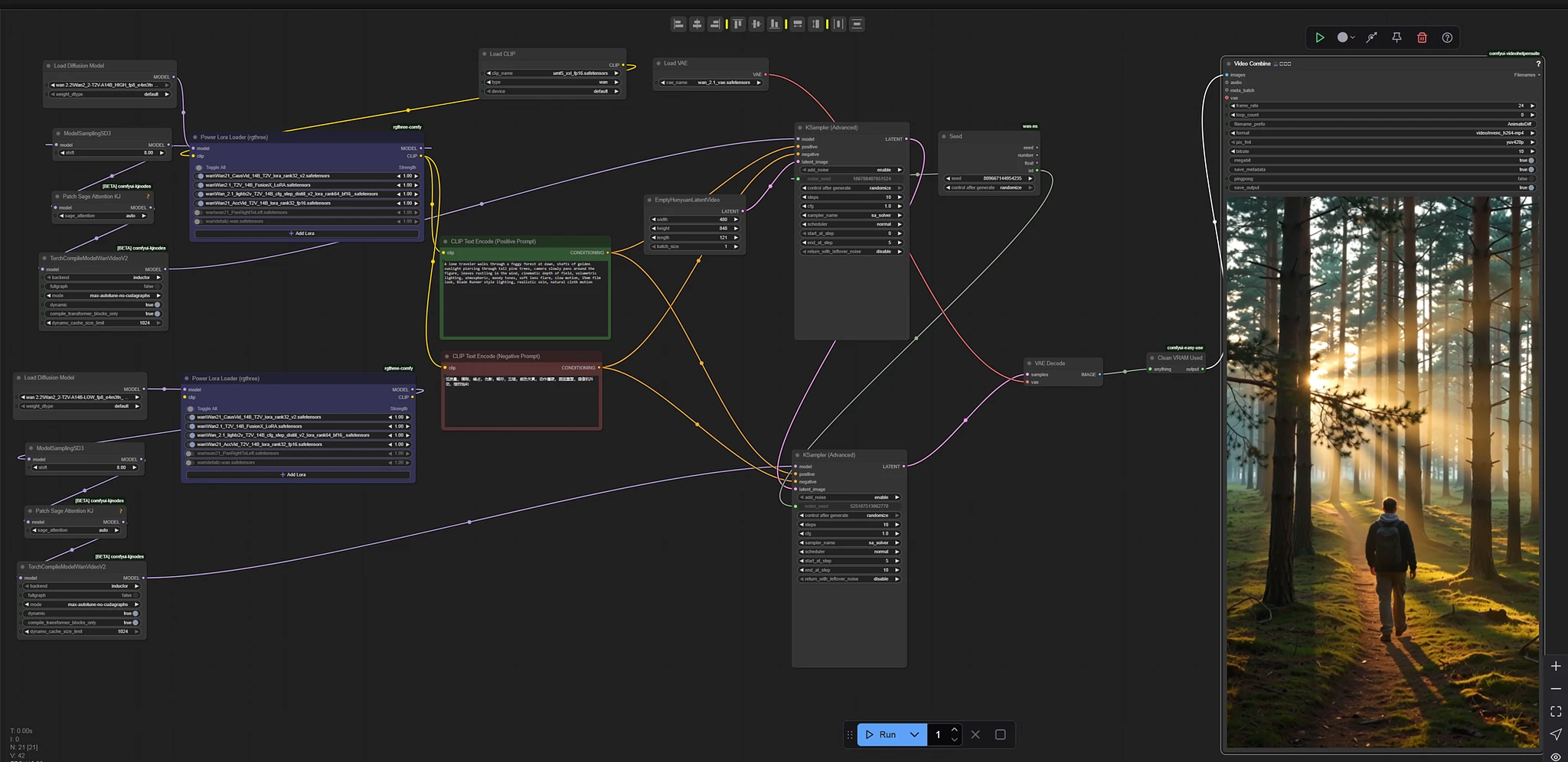 Featured image #2 for Wan 2.2 Workflows (t2v, i2v, v2v, flf2v, outpaint) with SageAttention + Torch (only for 14B fp16 and 14B fp8 models)