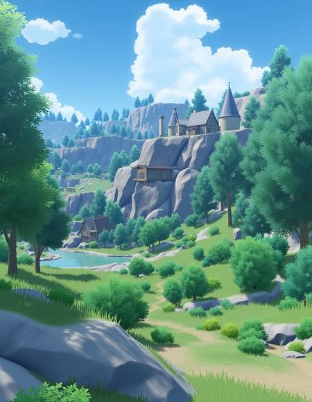 Featured image #2 for Genshin style landscape