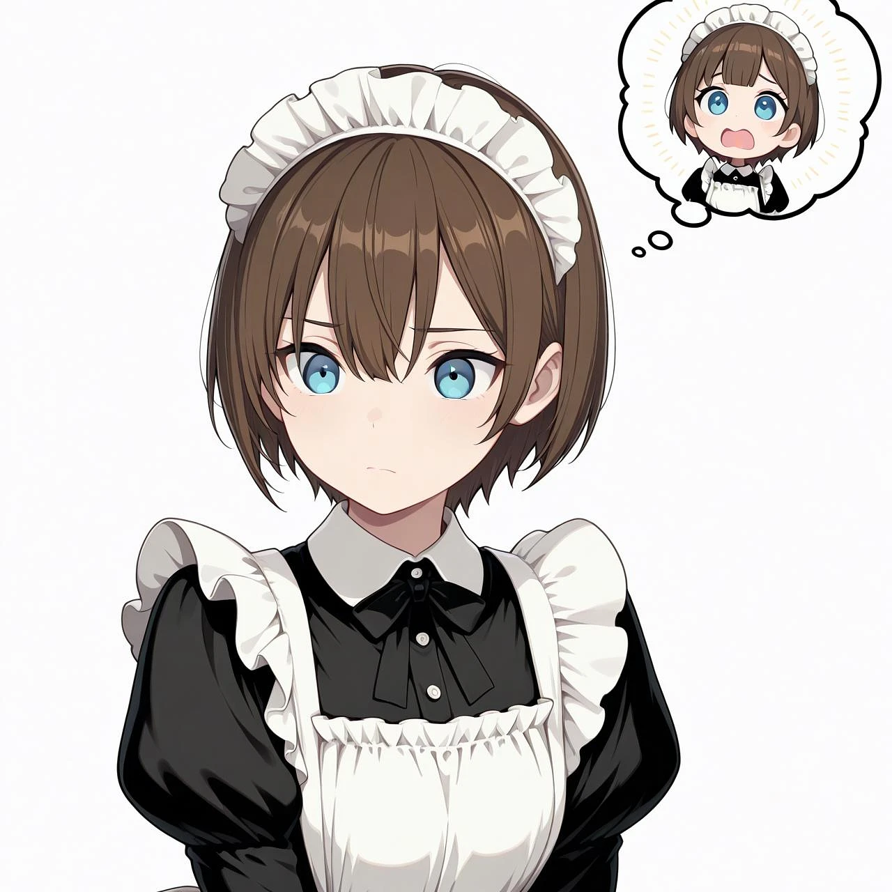 Featured image #4 for Civitai 内心吹き出し あわあわ困り顔 inner thought bubble flustered, panicked expression