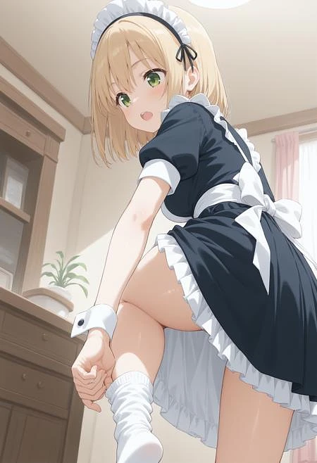 Featured image #5 for [Illust&XL&Pony] dressing socks / adjusting legwear / sock pull / 靴下履き / 靴下直し