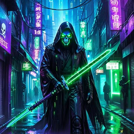 Featured image #5 for 🎃Halloween🎃 X 🩻Cyberpunk🩻concept lora  [FLUX+xl+pony]