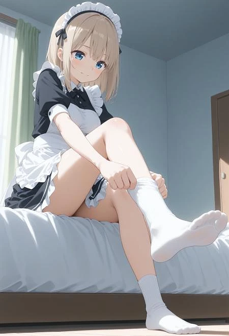 Featured image #3 for [Illust&XL&Pony] dressing socks / adjusting legwear / sock pull / 靴下履き / 靴下直し