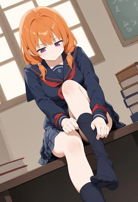 Featured image #6 for [Illust&XL&Pony] dressing socks / adjusting legwear / sock pull / 靴下履き / 靴下直し