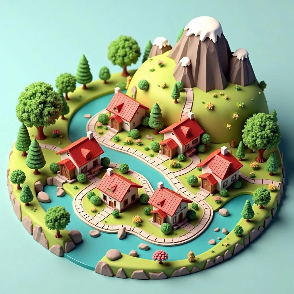 Featured image #5 for DN_Isometric 3D Modeling_Landscape Scene Generation