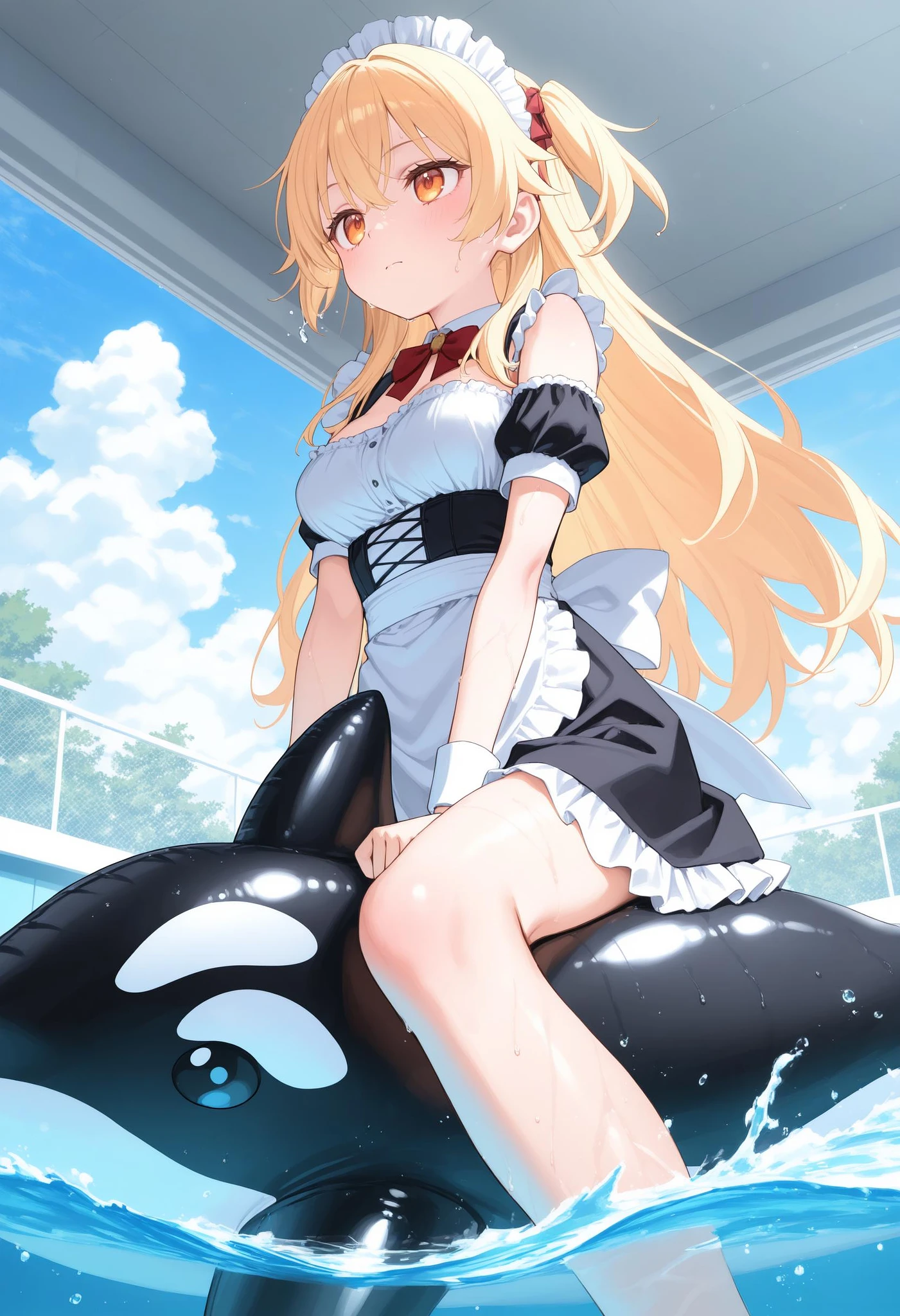 Featured image #3 for [Illust&XL&Pony] inflatable orca / inflatable toy / シャチフロート / シャチ浮き輪 / イルカフロート