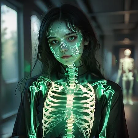 Featured image #6 for transluminescent glowing skeleton LoRA [FLUX+XL+Pony+Illustrious]