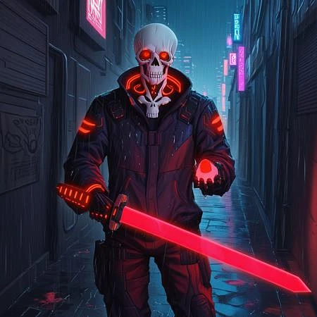 Featured image #4 for 🎃Halloween🎃 X 🩻Cyberpunk🩻concept lora  [FLUX+xl+pony]