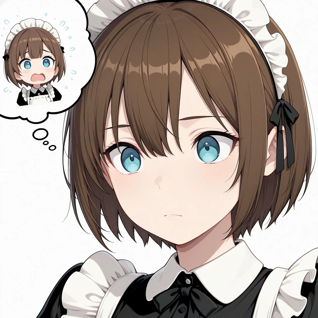 Featured image #2 for Civitai 内心吹き出し あわあわ困り顔 inner thought bubble flustered, panicked expression