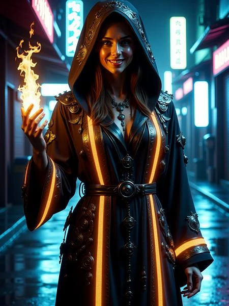 Featured image #3 for Neon Cyberpunk - Techno-Mages FLUX, SDXL & SD1.5